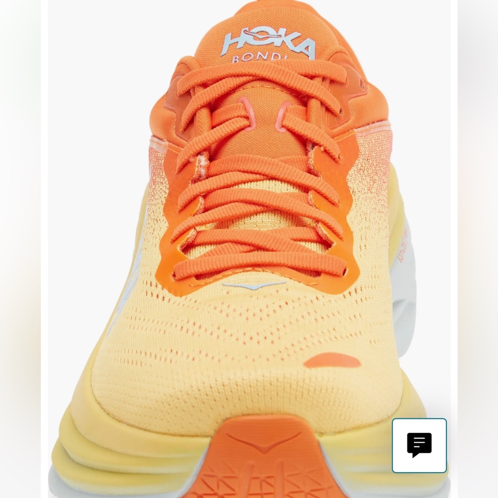 HOKA Bondi 8 Men’s Vibrant Orange and Yellow Sneakers.NEW NO TAG. - Picture 5 of 6